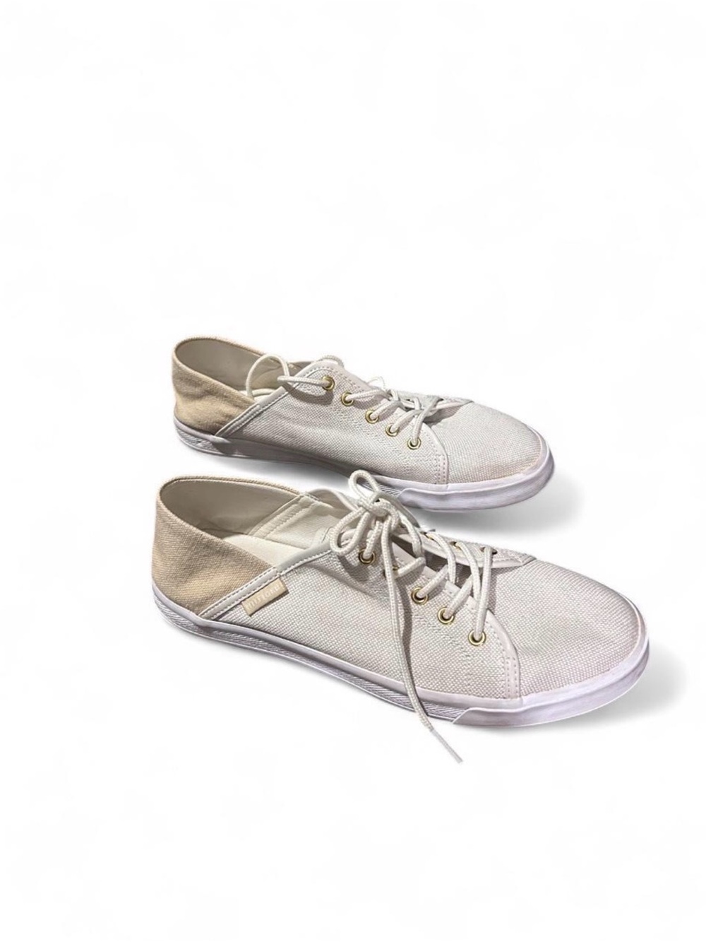 Tommy Hilfiger Women’s Cream Canvas Lace-Up Sneakers Size 8.5